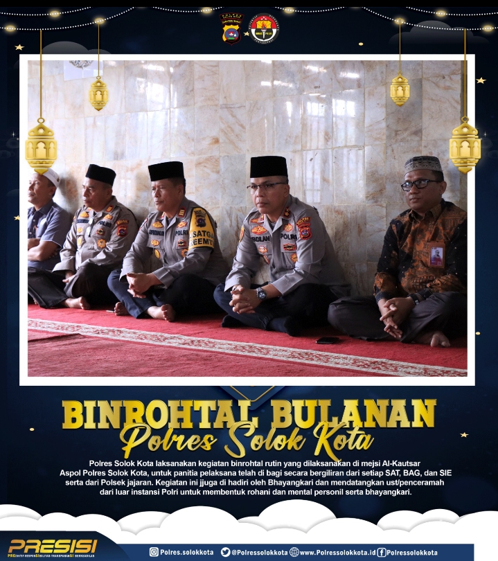 Tingkatkan Kedisiplinan dan Profesionalisme Personil Polres, Kapolres Solok Kota Gelar Binrohtal