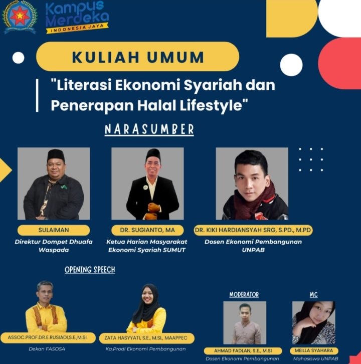 Tingkatkan Literasi Syariah, Prodi Ekonomi Pembangunan UNPAB Gelar Kuliah Umum Tentang Halal Lifestyle