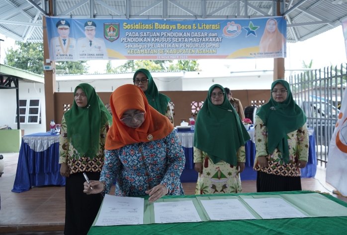 Pemkab Asahan Sosialisasi Budaya Baca dan Literasi Sekaligus Pelantikan Pengurus GPMB Kecamatan