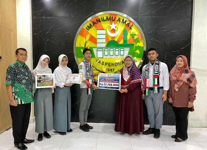 SMA Harapan Medan Donasi Rp27 Juta Untuk Palestina