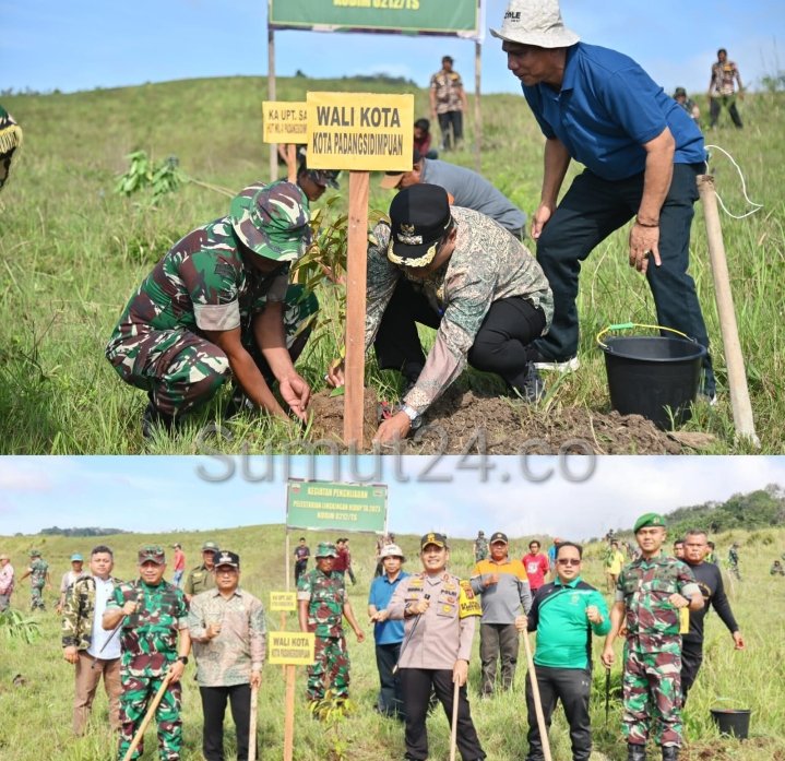 Pemko Padangsidimpuan Bersama Kodim 0212/TS Tanam 500 Pohon di Kel. Silandit, Pj Walikota Letnan Dalimunthe : Terimakasih Telah Melakukan Karya Bakti