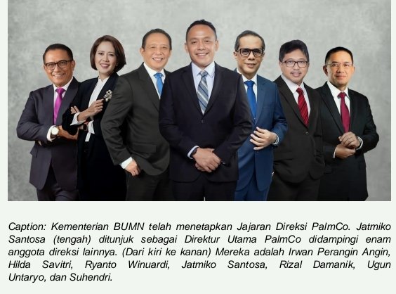 Kementerian BUMN Angkat Jajaran Direksi PalmCo