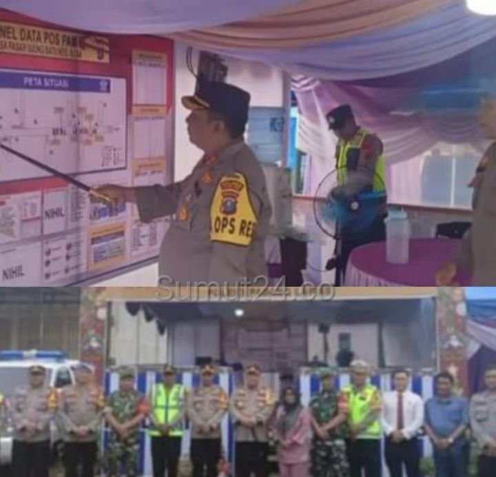 Kapolres Palas AKBP Diari Cek Pos Pam 3 Kecamatan Sosa Dalam Rangka Operasi Lilin Toba 2023