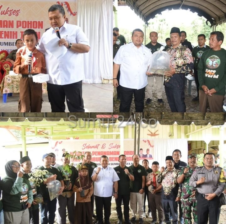 Bupati Tapsel Lakukan Tanam 1000 Bibit Pohon dan Tebar 1500 Benih Ikan di Desa Luat Lombang