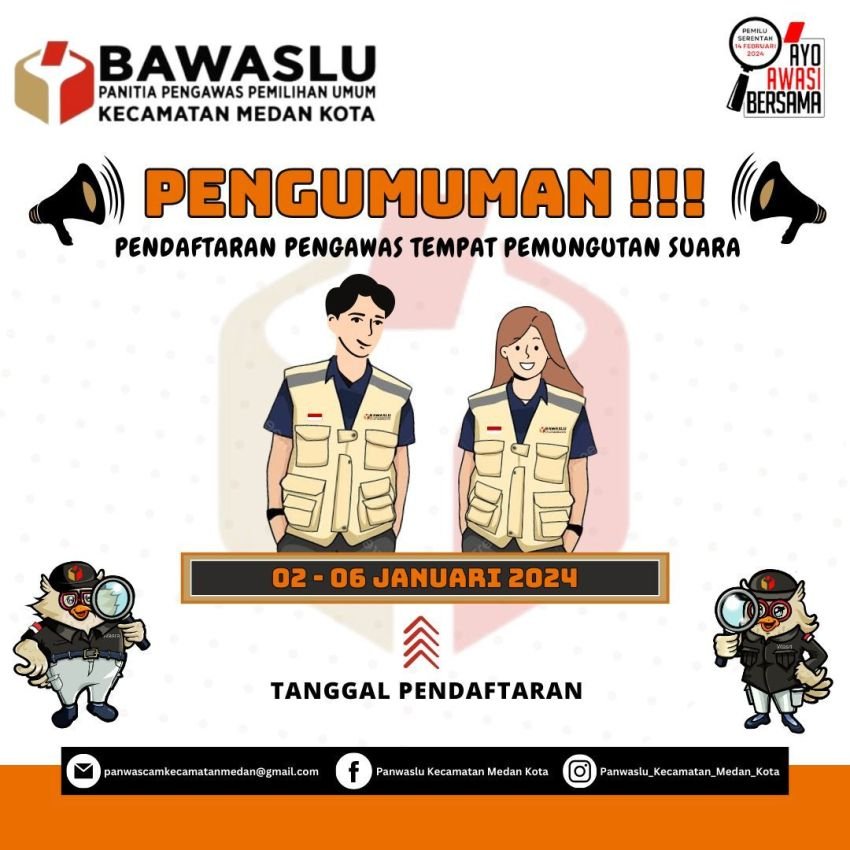 Mulai 2 Januari, Bawaslu Medan Rekrut 6933 PTPS