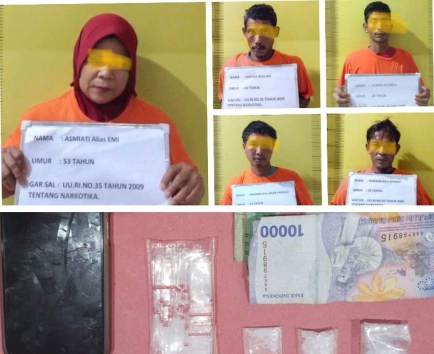 Polres Labusel Ringkus 5 Anggota Jaringan Narkoba Diduga Dikendalikan Wanita Lansia