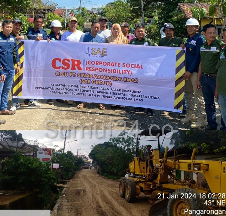 Batang Toru HEPP Project 510 MW Laksanakan Perbaikan Jalan Pasar Sampurna