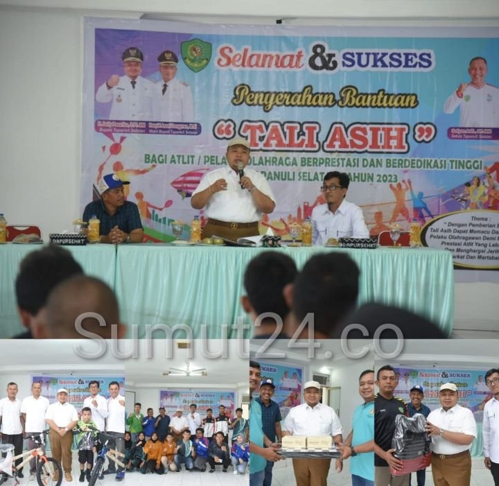 Bupati Tapsel Beri Tali Asih Kepada Atlit dan Pelatih Berprestasi,Ini Harapan Dolly Pasaribu