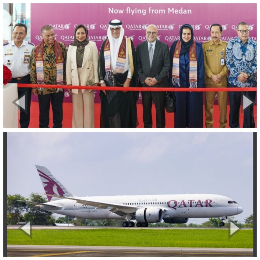Qatar Airways Mendaratkan Penerbangan Perdananya di Medan, Indonesia untuk Merayakan Keberhasilan Berakhirnya Tahun Kebudayaan Qatar-Indonesia 2023
