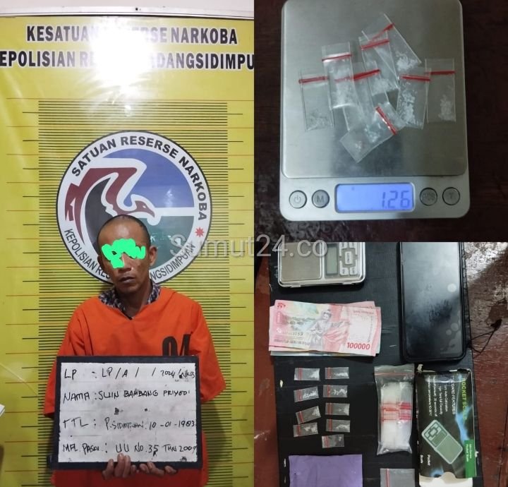 Polres Padangsidimpuan Ungkap Kasus Narkoba, Residivis bawa 1,26 gram sabu Berhasil Dibekuk, Ini Kronologinya