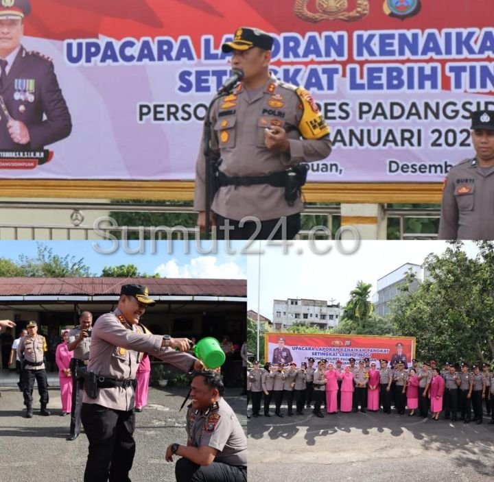 Kapolres Padangsidimpuan AKBP Dudung Setyawan Pimpin Upacara Korp Raport Kenaikan Pangkat Personil Polres