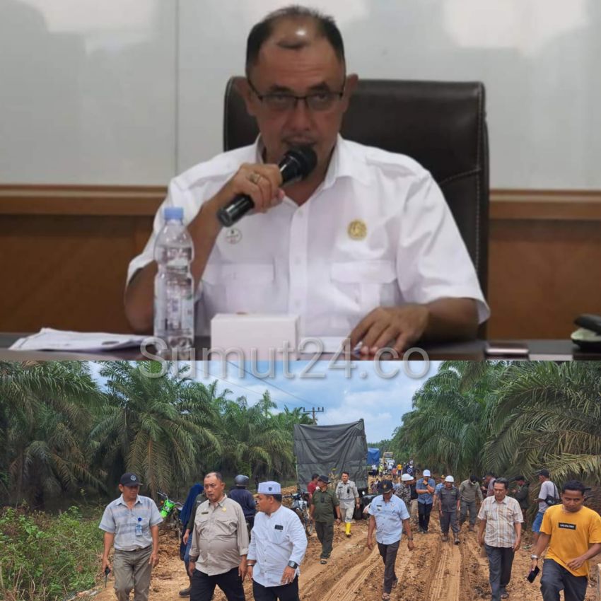 Pj Bupati Paluta bersama Stakeholder dan Pihak Perusahaan Survei kondisi Jalan Simpang Brakas - Simangambat