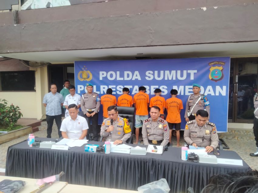 Polsek Deli Tua Gulung 6 Komplotan Pelaku Curanmor di Medan Dari Lokasi Berbeda