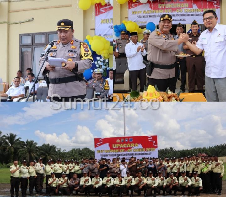 AKBP Diari Astetika Pmpin Upacara HUT Satpam Ke-43 di Polres Palas