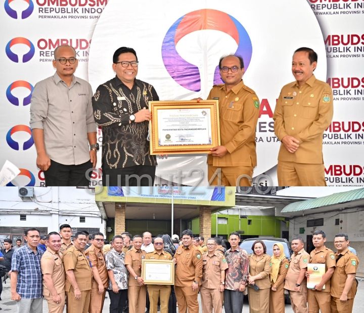 Dipimpin Pj Walikota Letnan Dalimunthe, Pemko Padangsidimpuan Raih Predikat Zona Hijau Kualitas Tinggi dari Ombudsman RI