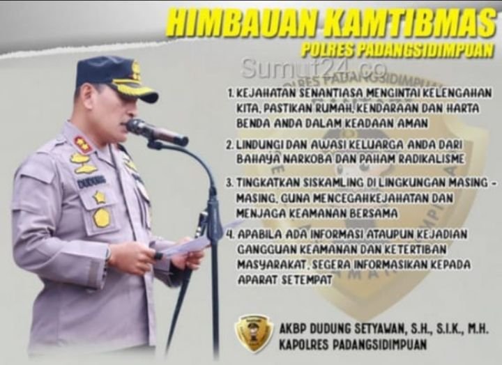 Himbauan Kamtibmas Kapolres AKBP Dudung Setyawan untuk Menjaga Aman dan Kondusif di Kota Padangsidimpuan