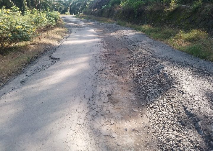 Proyek Pembangunan Jalan di Afdiling 1 PTPN 4 Pabatu Belum Lama Dikerjakan Sudah Hancur Diduga Asal Jadi