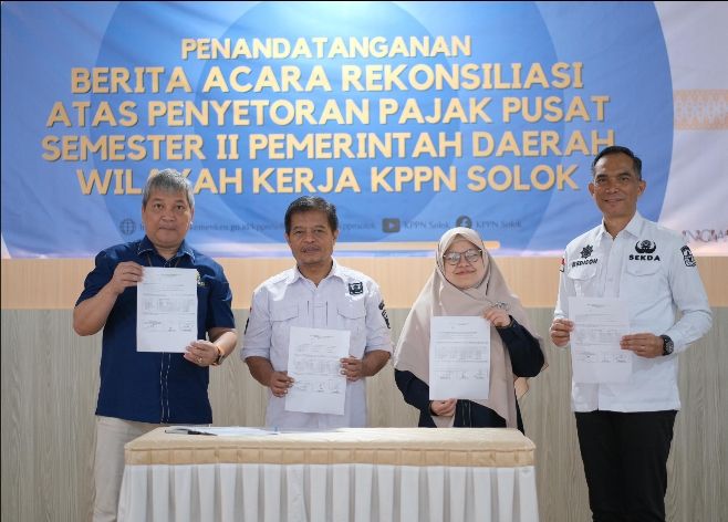 Kabupaten Solok Tercepat Dalam Penyelesaian Berita Acara Rekonsiliasi Penyetoran Pajak Semester II