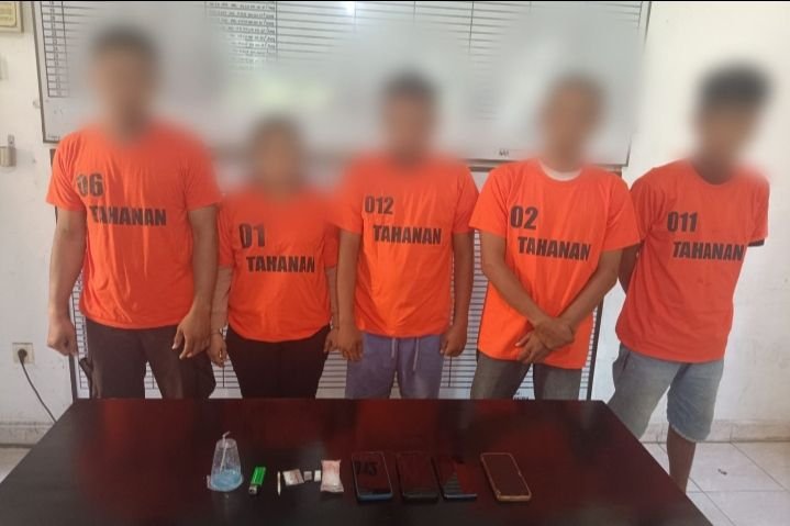 Polsek Perdagangan Memburu Bandar Narkoba, Lima Tersangka Pesta Sabu Berhasil di Tangkap