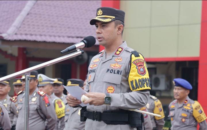 Kapolres Asahan Pimpin Upacara Kenaikan Pangkat Pengabdian Perwira