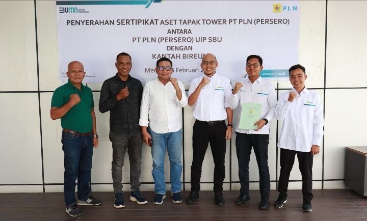 PLN Kembali Terima 9 Sertipikat Aset Tapak Tower Dari Kantah Bireun