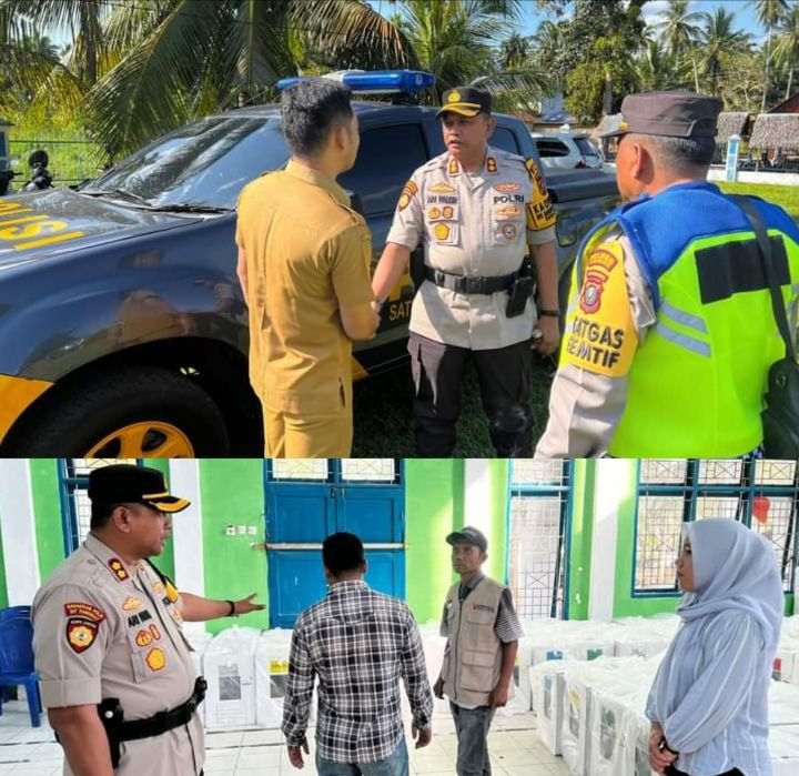Pastikan Logistik Pemilu Aman, AKBP Arie Paloh Cek ke Kantor Camat bersama Personil Polres Madina