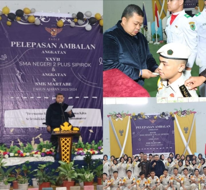 Bupati Tapsel Jadi Irup Pelepasan Ambalan SMAN 2 Plus Sipirok dan SMK Martabe, Dolly Pasaribu: Jadilah Pribadi Berkualitas dan Mandiri