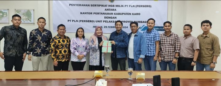 PLN Kembali Terima 22 Sertipikat Tanah Tapak Tower T/L 150 kV Berastagi - Kutacane