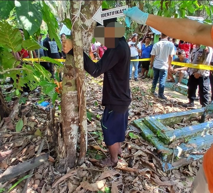 Warga Kotarih Sergai Ditemukan Tewas Gantung Diri Dipohon Cokelat di Dekat Perkuburan
