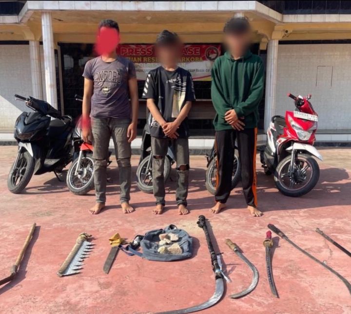 Polres Asahan Berhasil Amankan 3 Pelaku Gemot Tawuran di Jalan Kartini