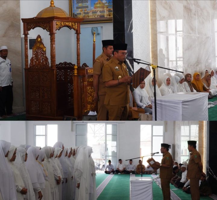 Pj. Walikota Letnan Dalimunthe Kukuhkan Pengurus Pengajian Al - Ikhlas Periode 2023 - 2028 di Mesjid Agung Al Abror Padangsidimpuan