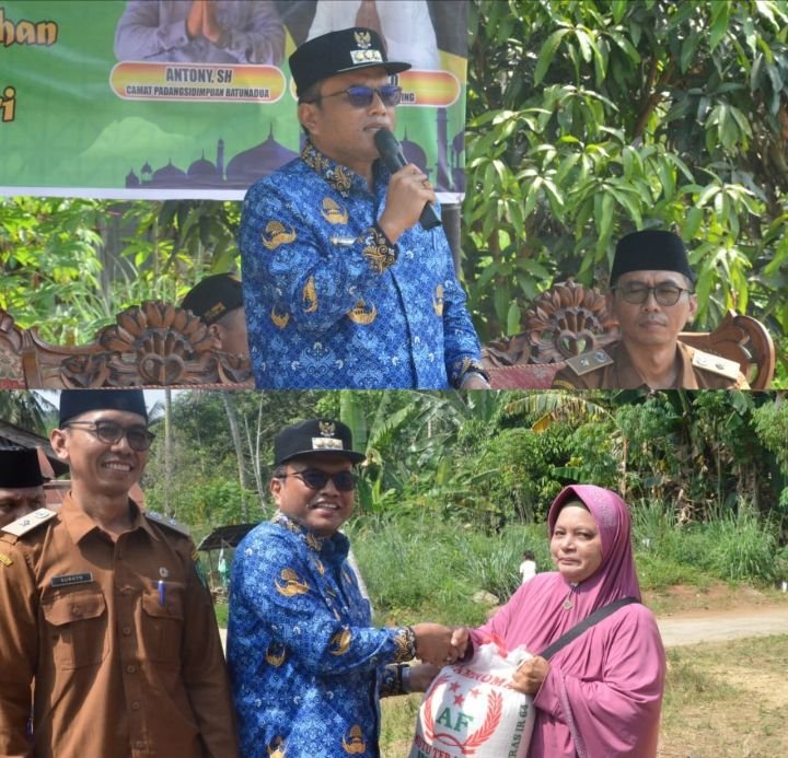 Pj Walikota Letnan Dalimunthe Serahkan Bantuan Beras untuk ke 274 Keluarga di Desa Siloting Padangsidimpuan
