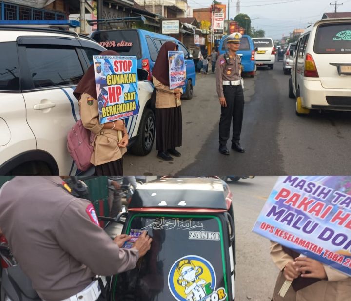 AKP Polman Pasaribu Lakukan Sosialisasi Melalui Brosur dan Spanduk