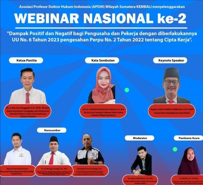 APDHI Sumatera Gelar Webinar Nasional Ke-2 Tentang UU Cipta Kerja