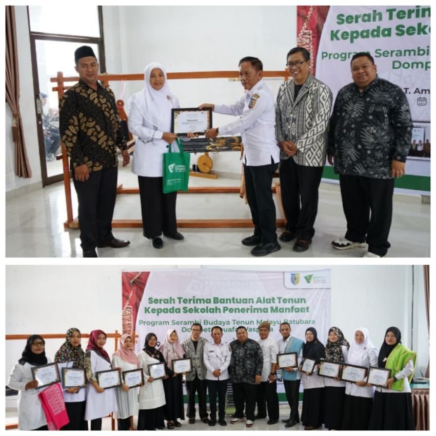 DD Waspada Serahkan Alat Tenun Untuk Program Serambi Budaya Tenun Melayu di Batubara