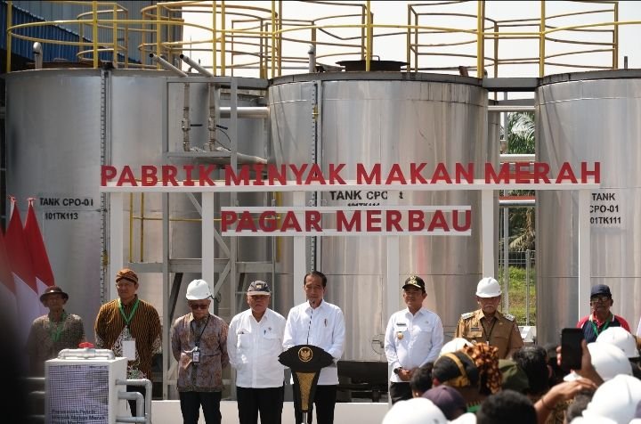 Presiden Jokowi Resmikan Pabrik Minyak Makan Merah Pagar Merbau Deli Serdang