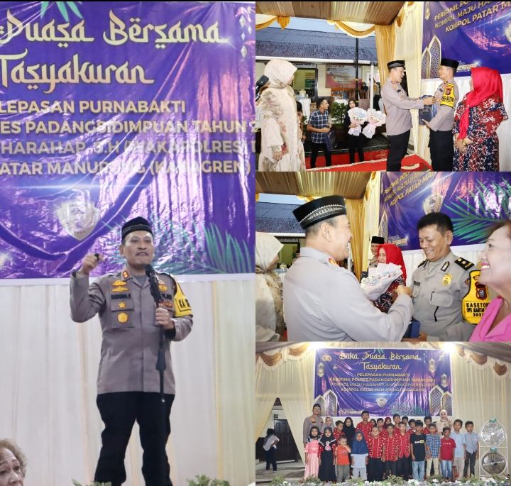 AKBP Dudung Setyawan Bersama  Personel Polres Padangsidimpuan Bukber di Rangkai Tasyakuran Pelepasan 2 Perwira Purnabakti di Mako