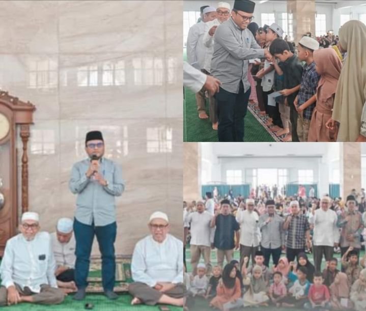 Pj Walikota Letnan Dalimunthe Serahkan Bantuan Infaq dan Shodaqah ke 900 Anak Yatim dan Dhuafa se Kota Padangsidimpuan di Masjid Agung Al-Abror