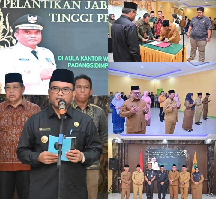 Pj. Walikota Letnan Lantik 5 Pejabat Pimpinan Tinggi Pratama Pemko Padangsidimpuan