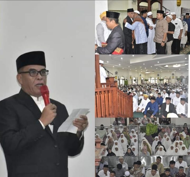 Bupati Madina Shalat Idul Fitri 1445 H di Mesjid Agung Nur Ala Nur