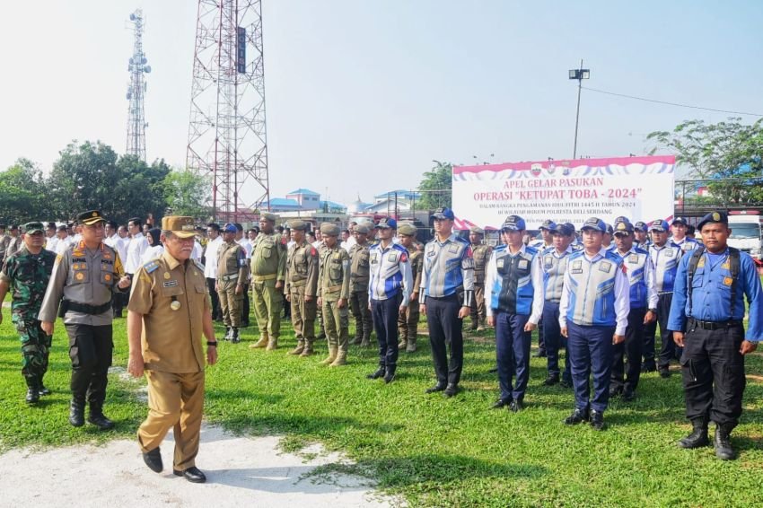 Bupati Deli Serdang Pimpin Apel Gelar Pasukan Operasi Ketupat tahun 2024