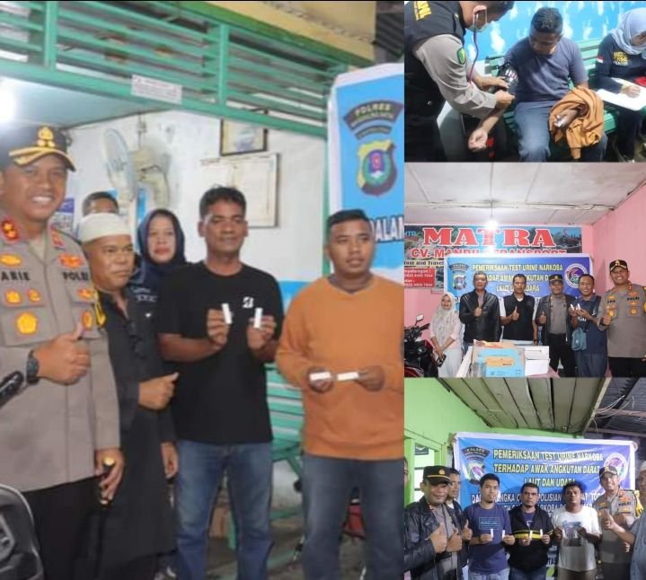 Kapolres Madina Pimpin Tes Urine Sopir Angkutan pada Ops Ketupat Toba 2024