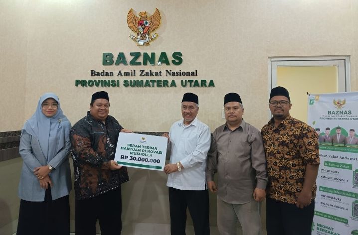 BAZNAS Sumut Salurkan Bantuan Renovasi Musholla Al Amanah di Tiga Juhar