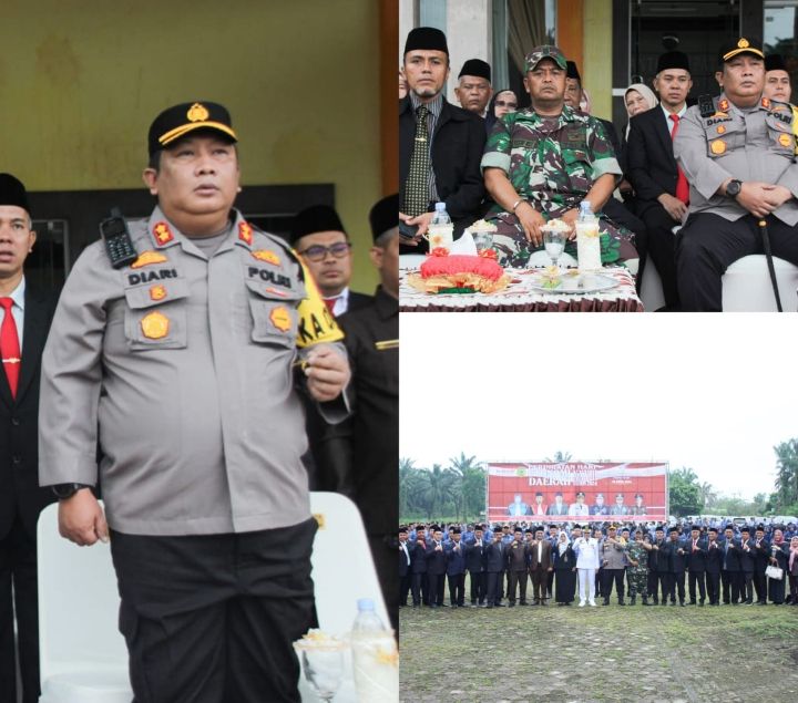 Kapolres AKBP Diari Astetika Hadiri Upacara Peringatan Hari Otonomi Daerah ke XXVIII di Halaman Kantor Bupati Palas