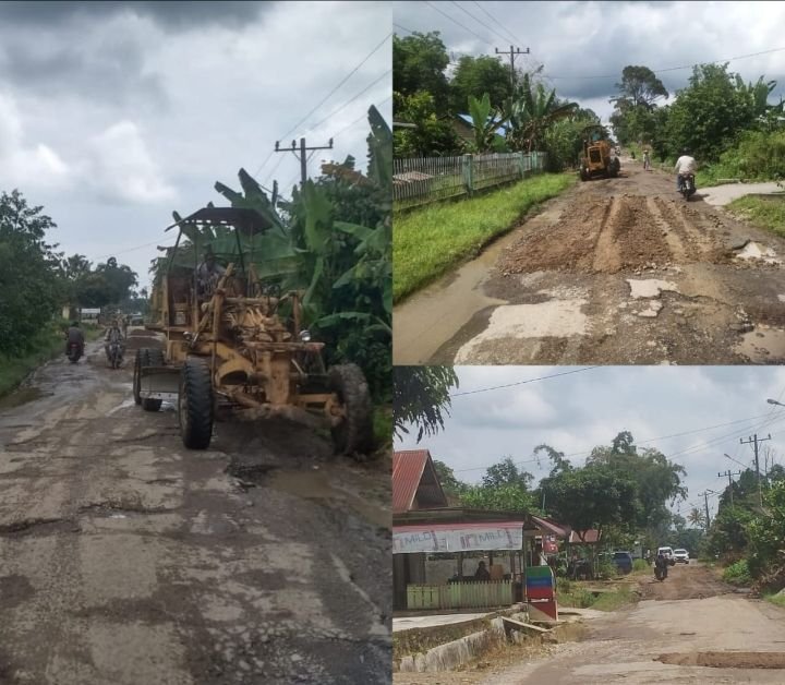 Berkat Dorongan Bupati Dolly Pasaribu, Warga Arse Tapsel Bangun Jalan Provinsi Yang Rusak Parah Menahun