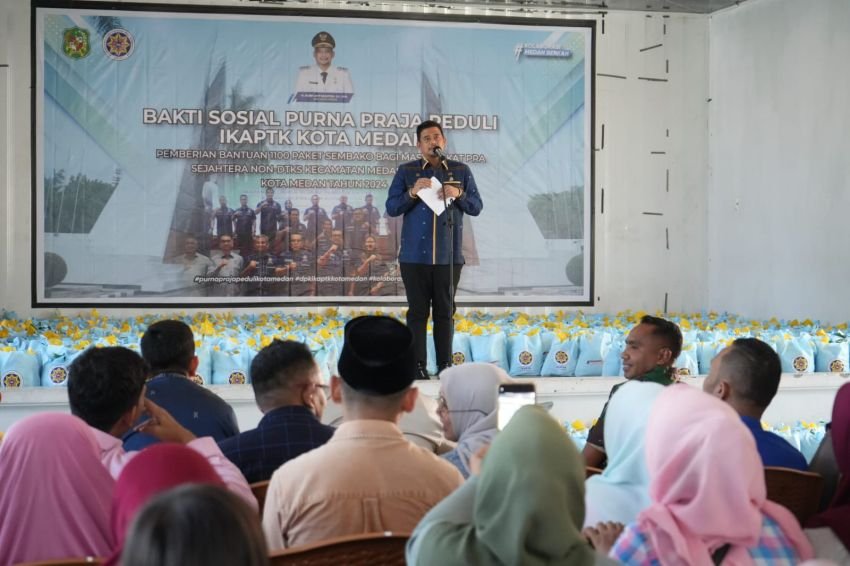 IKAPTK Kota Medan Serahkan Bantuan 1100 Paket Sembako Kepada Masyarakat Kota Me