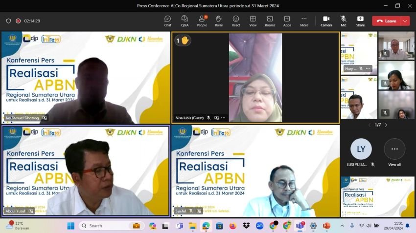 Kinerja APBN di Provinsi Sumut Sampai Maret 2024  Mengalami Defisit Sebesar Rp6,40 T