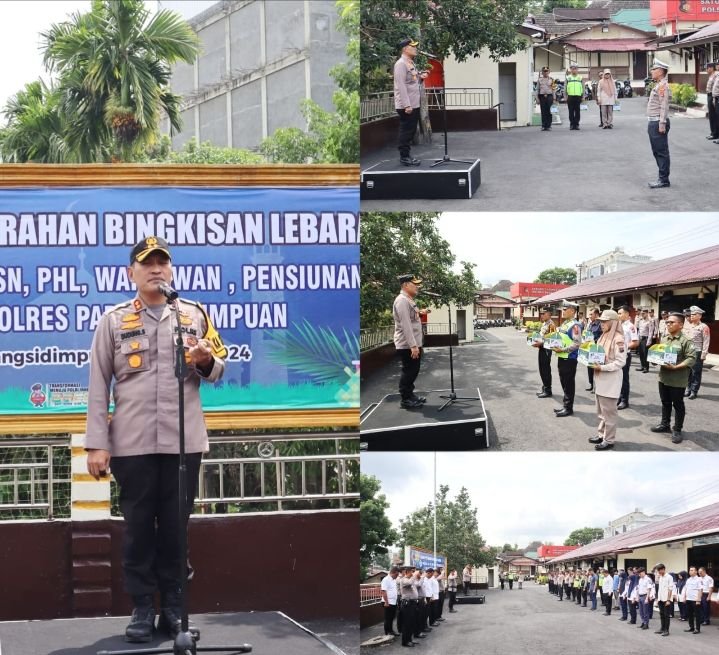 Kapolres Padangsidimpuan pimpin Apel Penyerahan Bingkisan Lebaran