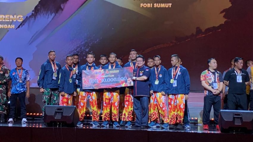 Tim Barongsai Yonko 469 Kopasgat Pancawara Raih Medali Emas Kejuaraan Internasional Piala Menhan 2024