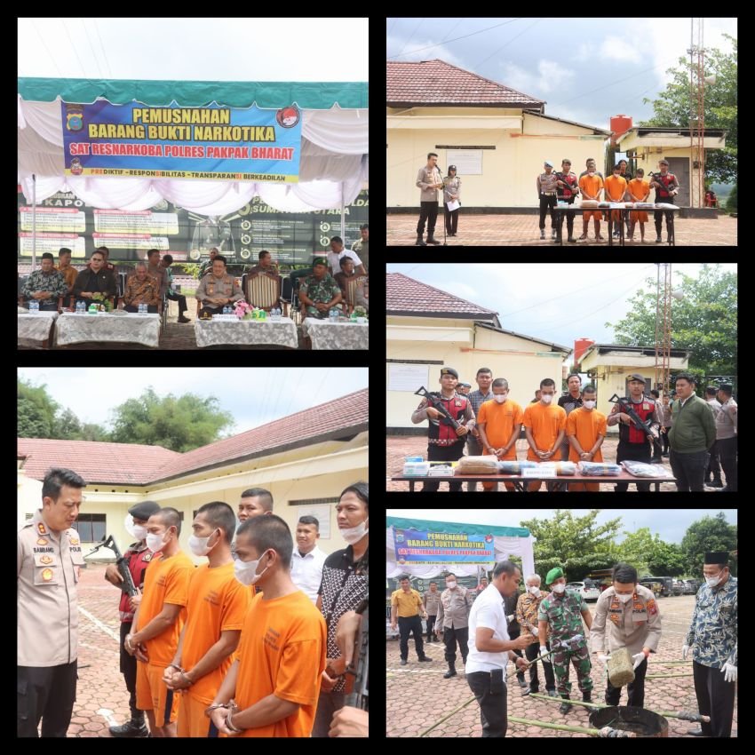 Kapolres Pakpak Bharat Pimpin Kegiatan Pemusnahan Barang Bukti Narkotika Jenis Daun Ganja, Ini Penjelasan AKBP Bambang C. Utomo